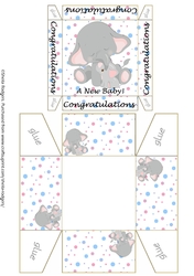 GIFT BOX - NEW BABY - ELEPHANTS