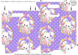 Gusset Sided Gift Bag - Easter Bunny With Eggs