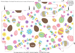 Gusset Sided Gift Bag - Easter Eggs and Flowers