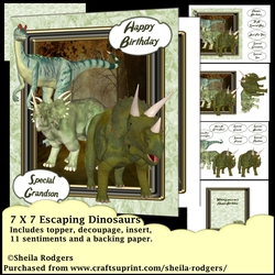 7x7 Escaping Dinosaurs