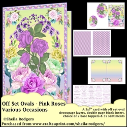 Off Set Ovals - Pink Roses