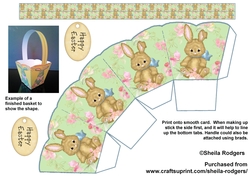 EASTER BASKET 1 - FLUFFY BUNNIES