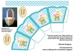 EASTER BASKET 1 - BUNNY WITH WATERING CAN