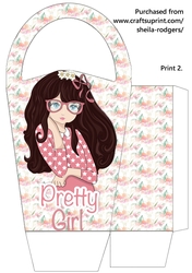 LARGE ROUND TOP GIFT BAG - PRETTY GIRL
