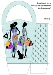 LARGE ROUND TOP GIFT BAG - RETAIL THERAPY 1