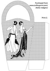 LARGE ROUND TOP GIFT BAG - ART DECO FASHION 1