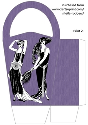 LARGE ROUND TOP GIFT BAG - ART DECO FASHION 2