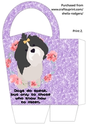 LARGE ROUND TOP GIFT BAG - DOGS DO SPEAK 2