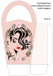 LARGE ROUND TOP GIFT BAG - LIPSTICK LADY 1