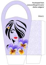 LARGE ROUND TOP GIFT BAG - LIPSTICK LADY 4