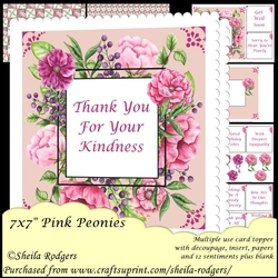 7X7 Pink Peonies