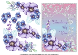 5x7 Floral Corner 1 - Thinking of You