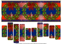 SLAT CARD - CHRISTMAS CANDLE WREATHS
