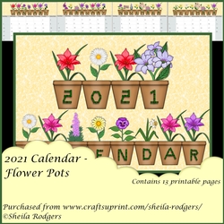 2021 Calendar - Flower Pots