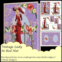Vintage Lady In Red Hat