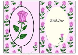 Pink Rose Oval Fold Back