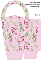 LARGE ROUND TOP GIFT BAG - WILD FLOWERS 1
