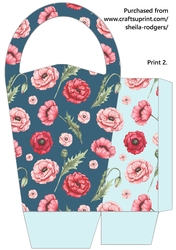LARGE ROUND TOP GIFT BAG - WILD POPPIES 1