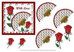 Red Roses with Fan