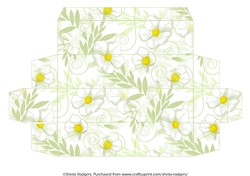LONG GIFT BOX - WHITE AND GREEN FLORAL