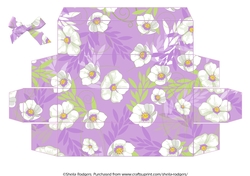 LONG GIFT BOX - WHITE AND PURPLE FLORAL