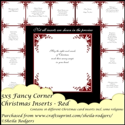 5X5 FANCY CORNER CHRISTMAS INSERTS - RED
