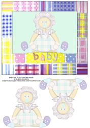 Baby Girl in Patchwork Frame