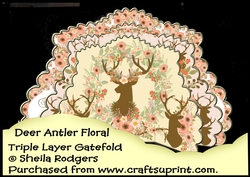 Triple Layer Gatefold - Deer Antler Floral