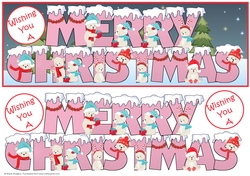 POLAR BEAR NAMES - MERRY CHRISTMAS PINK