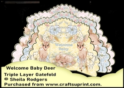 TRIPLE LAYER GATEFOLD - WELCOME BABY DEER