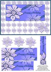 Purple Glass Flower Pyramid and Decoupage