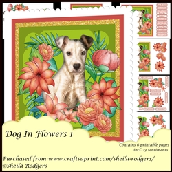 DOG IN FLOWERS 1