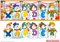 SNOWMEN NAMES LARGE DL - XANDER