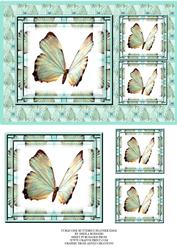Turquoise Butterfly Feather Edge