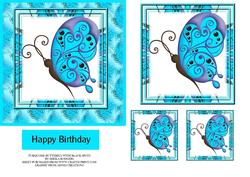 Turquoise Butterfly with Black Spots