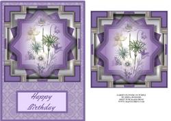 Garden Flowers on Purple