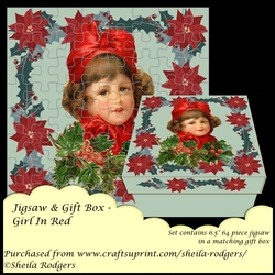 JIGSAW AND GIFT BOX - GIRL IN RED
