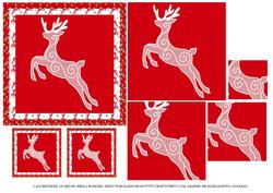 Lace Reindeer on Red