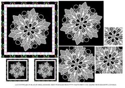 Lace Snowflake on Black