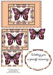 Pink Butterfly Get Well Soon