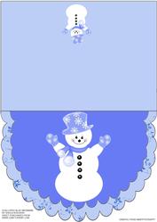 Scalloped Blue Snowman