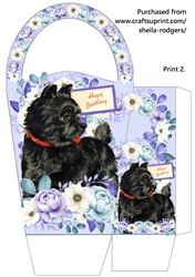 LARGE ROUND TOP GIFT BAG - BLACK TERRIER