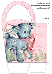 LARGE ROUND TOP GIFT BAG - GRANDDAUGHTER LAMB