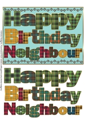 TARTAN BIRTHDAY - NEIGHBOUR
