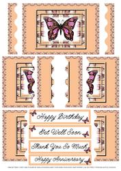 Pink Butterfly Wavy Side Stacker