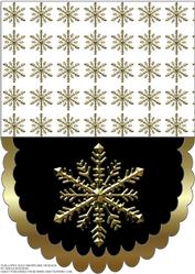 Scalloped Gold Snowflake on Black