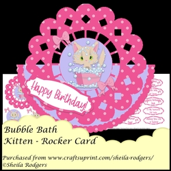 ROCKER CARD - BUBBLE BATH KITTEN