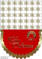 Scalloped Merry Christmas on Red
