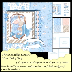 Three Scallop Layers - New Baby Boy