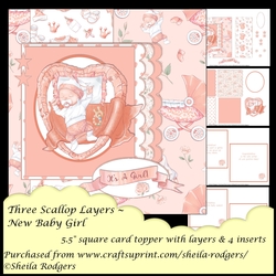 Three Scallop Layers - New Baby Girl